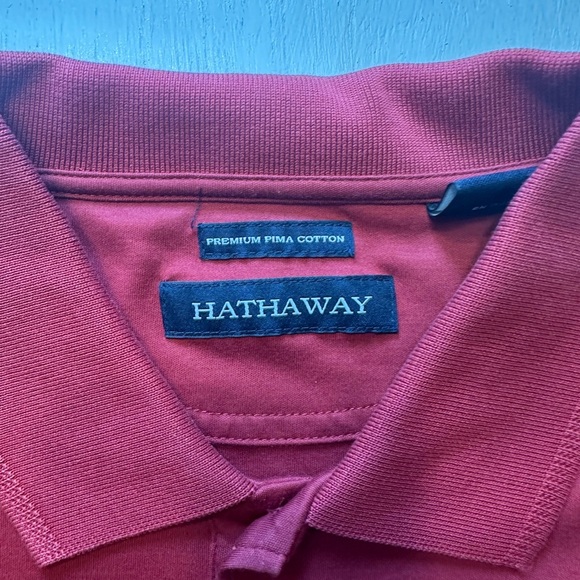 Hathaway Premium Pima Cotton Polo Men’s Size L Maroon Short Sleeve 100% Cotton - Picture 6 of 8